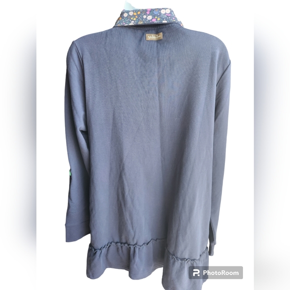 Matilda Jane Small Womens Jacket Blue Million Little Things Roll Tab Sle… - Picture 4 of 5